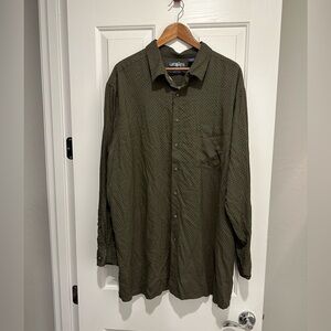 Campia Mens Modern Fit Long Sleeve Printed Button-Down Shirt 3XLT